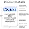 Signmission Employees Only Visitors Please OSHA Notice Sign, Plastic, 7in W x 10in L, 2PK OS-2PACK-NS-P-710-V-12009 - alternate 6